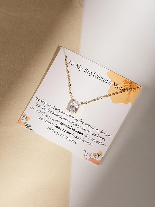 Uniwelry To My Boyfriend's Mom Necklace, Christmas Gifts for My Boyfriends Mother Mom